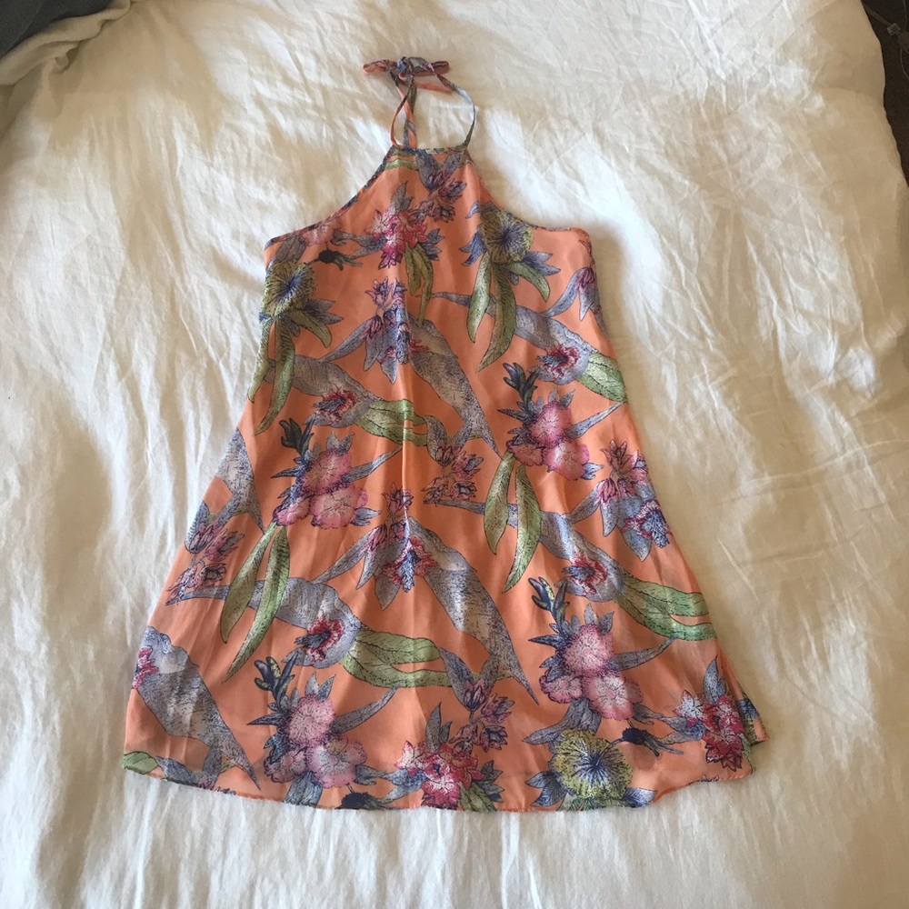 Wyldr Tropical Orange Halter Dress - Picture 2 of 5